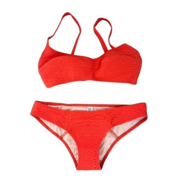 NWT Lisa Marie Fernandez Vibrant Orange Bikini Set Size XS - Picture 1 of 10